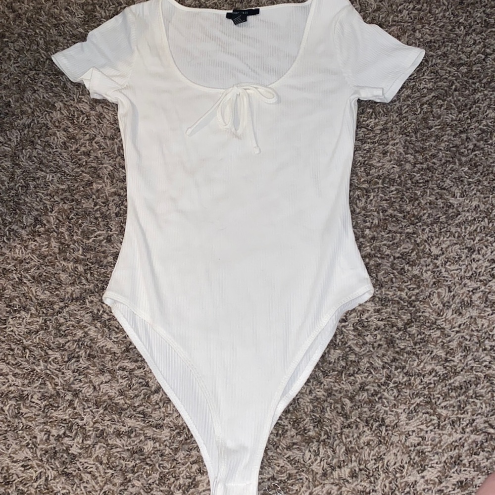 White tie up bodysuit